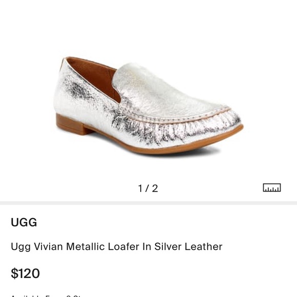 UGG SILVER Vivian moc toe loafer NIB - Picture 3 of 5